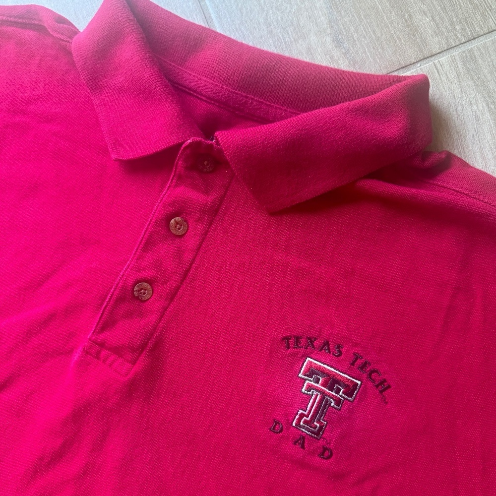 Texas Tech Dad Golf Polo Shirt – Red – 100% Cotton – Men’s Size 2X